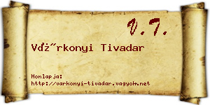 Várkonyi Tivadar névjegykártya